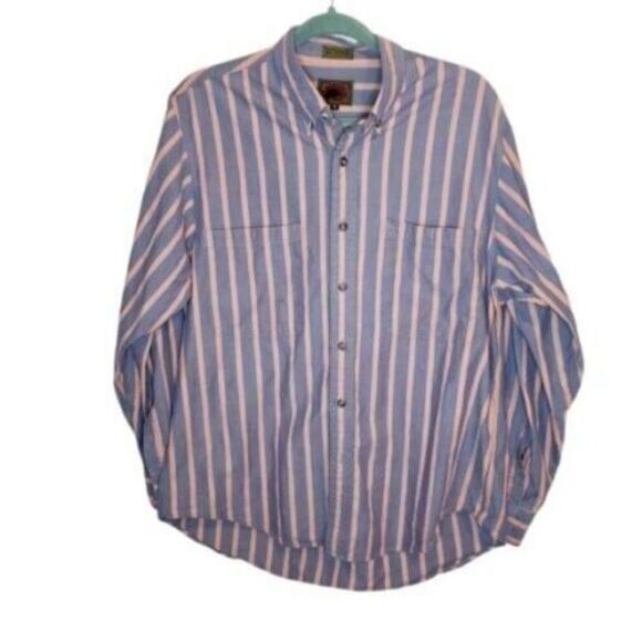 Boston Traders Mens Size M Blue Solid Long Sleeve Button Down Dress Shirt - Picture 5 of 8